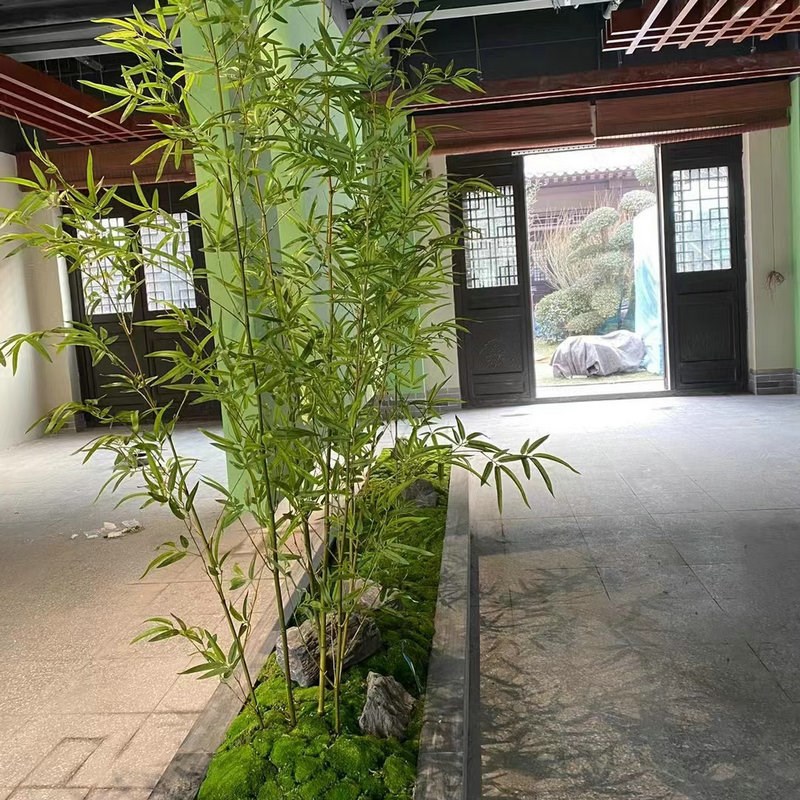 仿真竹子隔断屏风室内室外假毛竹酒店庭院玄关造景装饰细水竹
