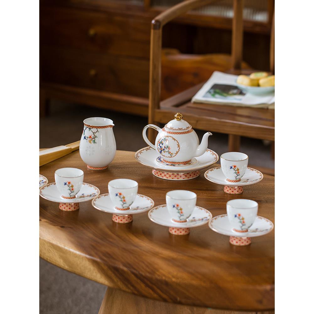 玉巴精美景德镇陶瓷茶具2024新款高端白瓷茶杯茶壶全套礼品