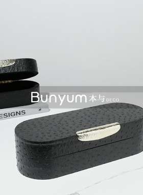 简约售楼处样板房衣帽r间软装饰品盒家居卧室皮革首饰盒收纳盒