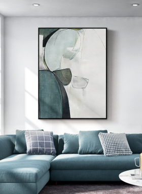 幽意 现代简约蓝色抽象s客厅装饰画艺术沙发背景壁画极简玄关挂画