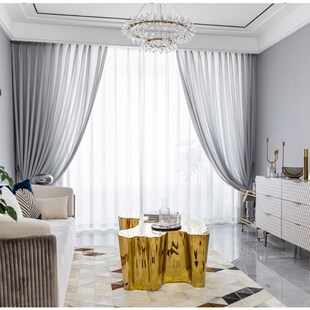 透光不透人白色窗纱透风透气纱帘客厅阳台窗帘现代U简约隔断灰色