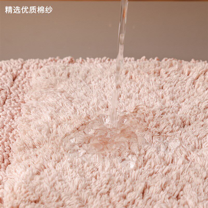 蝶秀手工纯棉卧室进门地垫浴室y吸水踩脚地毯卫生间防滑脚垫可机