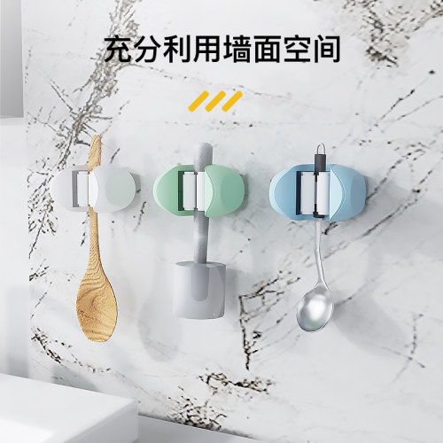 拖把架免打孔壁挂拖把夹化妆室挂架神器拖把挂钩浴室无Z痕黏贴黏