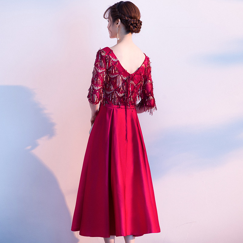 敬酒服小个子平时可穿结婚衣服新娘回门宴会酒红色连衣裙小礼服女