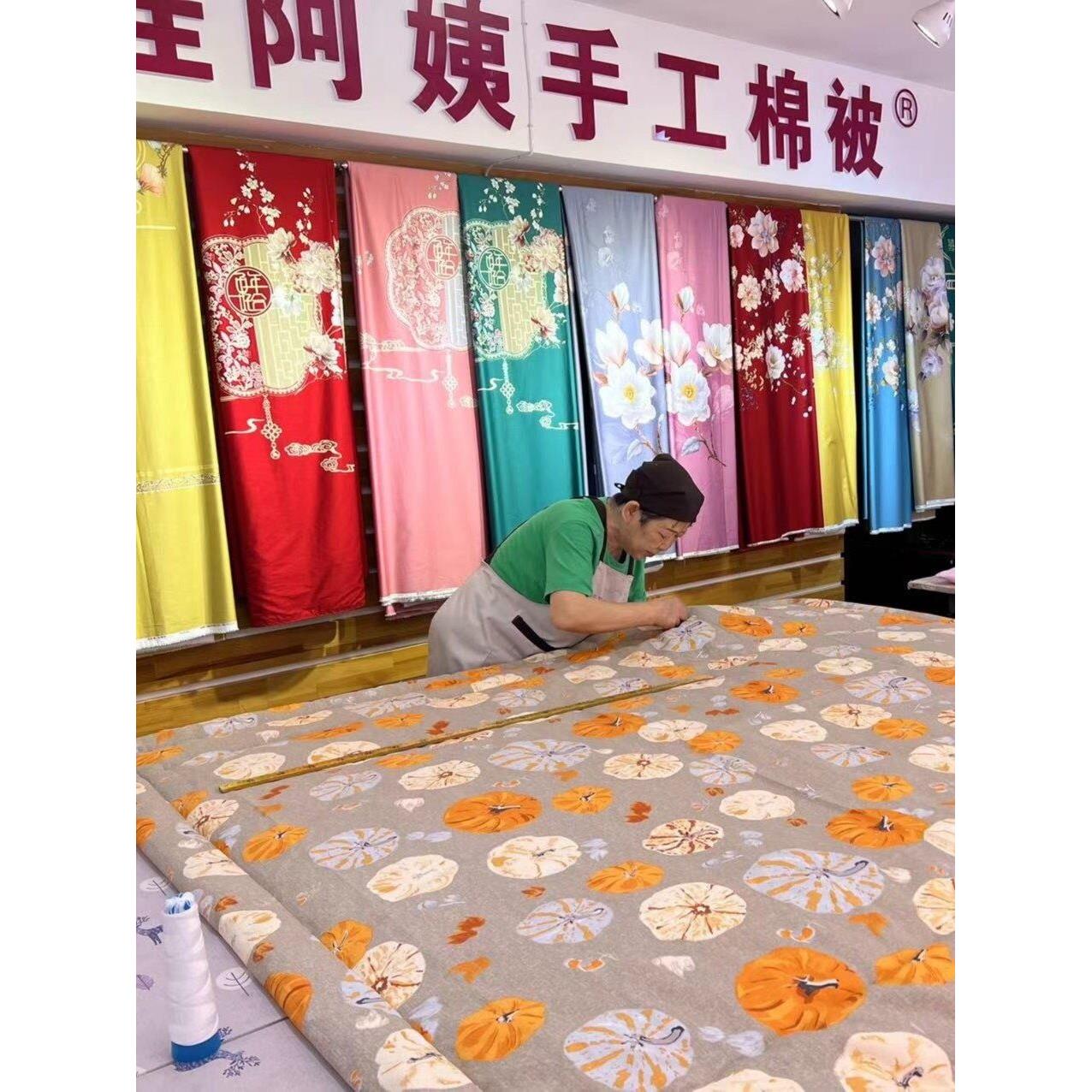 【褥垫】高档亚麻帆布棉花新疆一级长绒棉手工缝制垫被