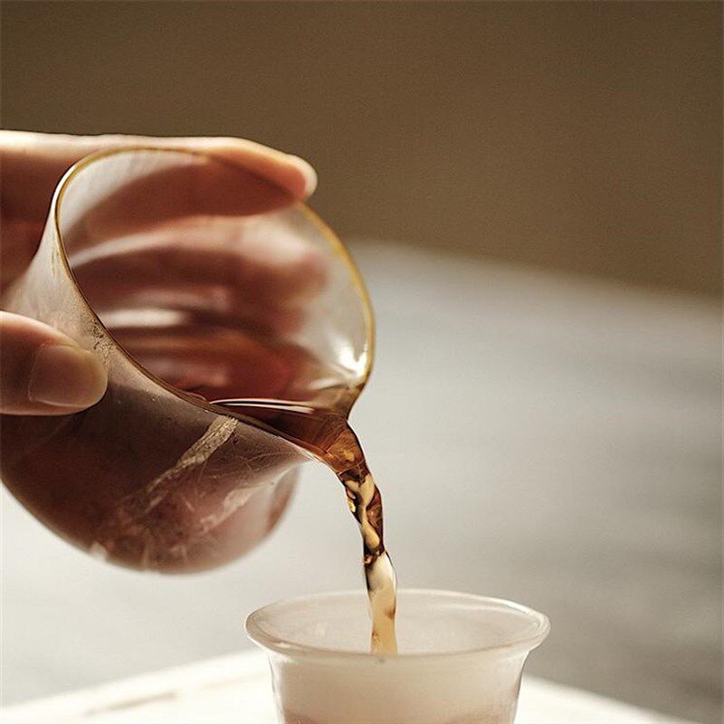 不亦室 沁-白纯叠影公道 手作玻璃公道杯 灯R工玻璃 茶海分茶器