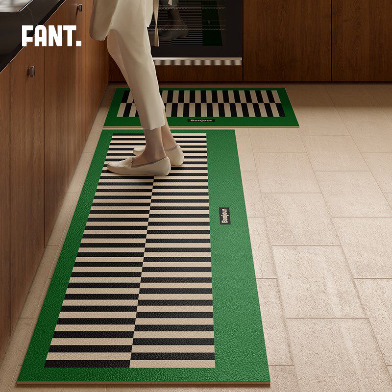 波普奏曲中古风厨房地垫防水免清洗家用防油防滑全铺脚垫子可裁剪