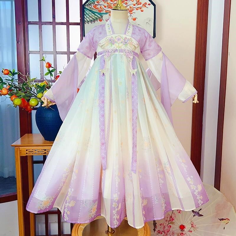 汉服女童春秋款中国风2025新款古风超仙气连衣裙春季儿童古装春装