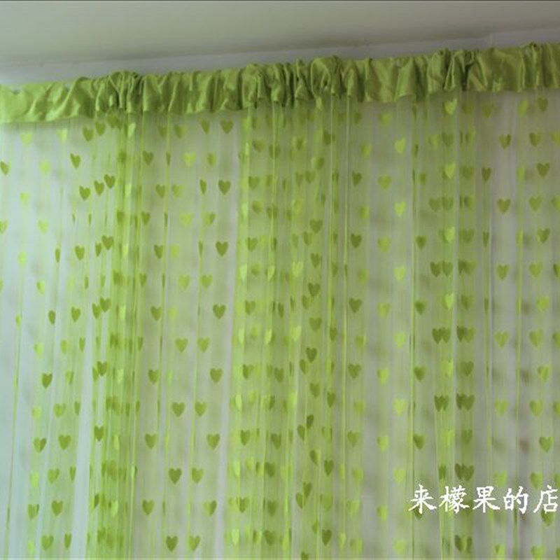 韩式成品线帘加密婚庆浪漫爱心3米*2.8米隔断帘门V帘装饰窗帘挂帘