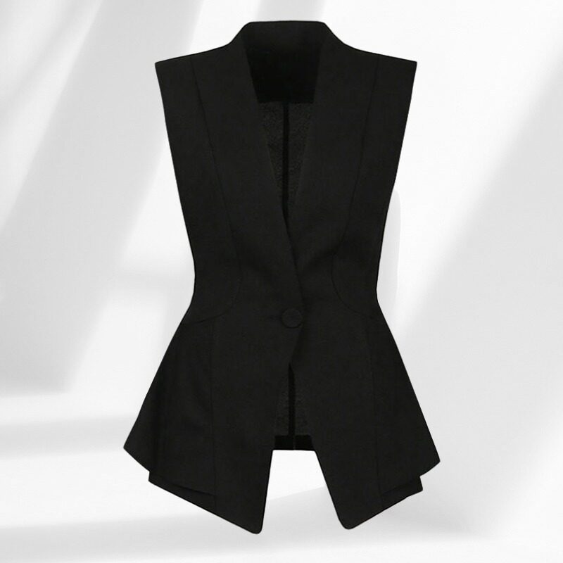黑色西装马甲外套外搭薄背心2024女坎肩春夏季外穿职业小西服马夹