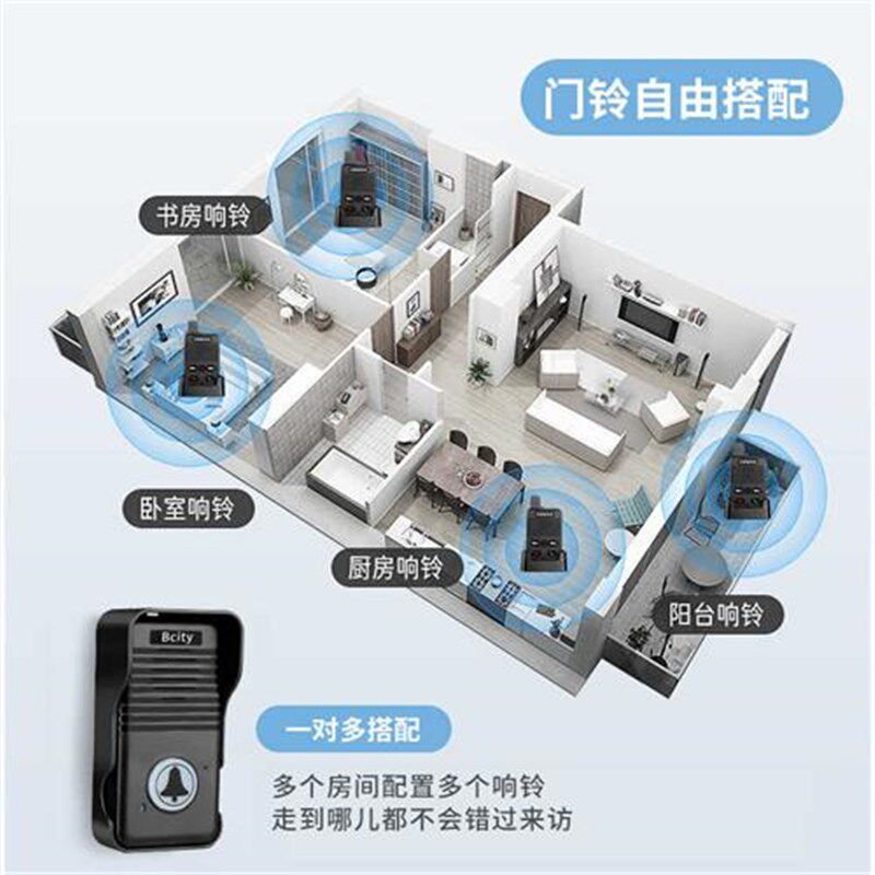 比西特无线语音对讲门铃别墅家用超远距离双向通话对X讲一键呼叫