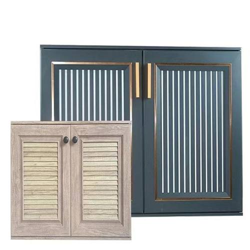 庭院格栅百叶门通风透气园林户外免打孔全铝门定制石头自装橱柜门