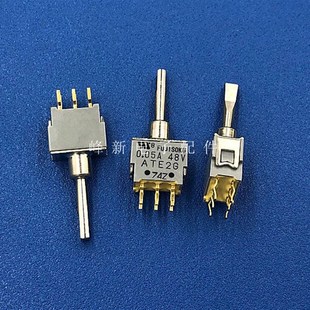 ATE2G-2F3-10日本6脚3档双边左右自复位钮子开关纽子拨动开关