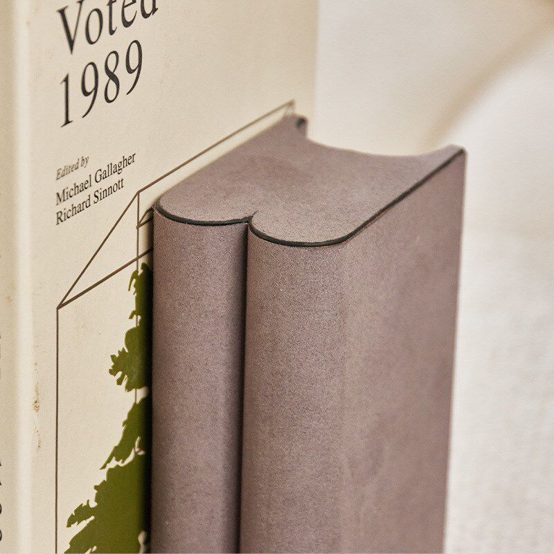 新中式木质皮革书档书立摆件书房办公室客厅售楼R处样板间软装饰