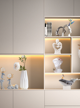 高级感摆件乔迁新家创意u软装工艺品轻奢客厅餐边柜酒柜装饰品