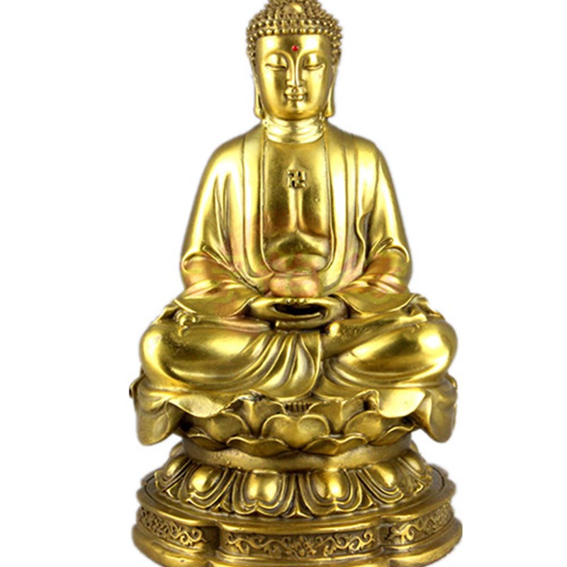 纯舟 包邮e铜器纯铜 如来佛铜像 释迦摩尼铜像开掌如来 佛祖如来