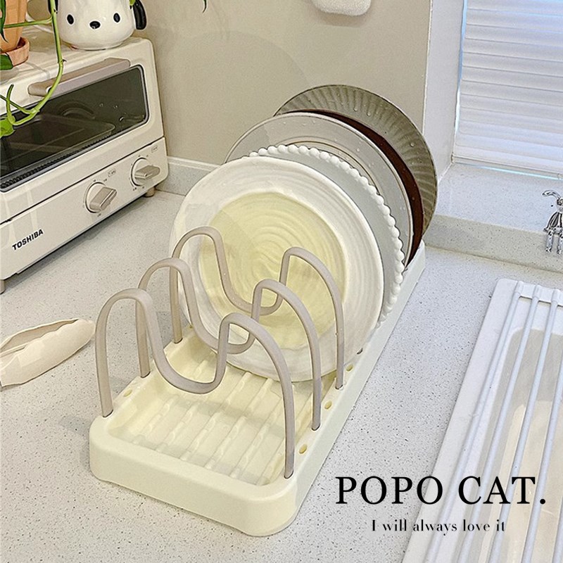 多功能碗架厨房碗盘收纳架锅x盖架子台面可调节碗碟架收纳盘置物