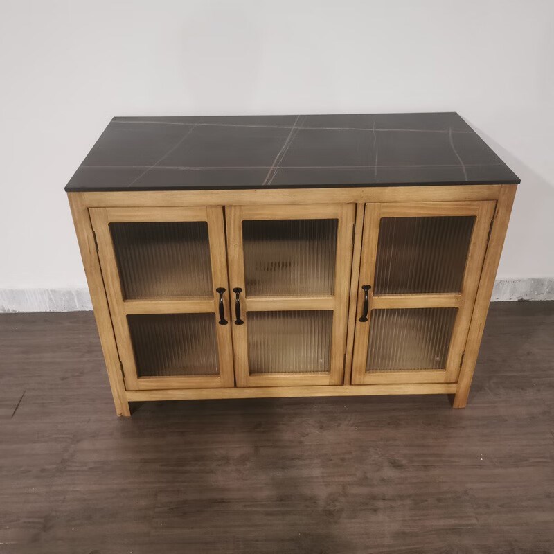 厨房中岛台料理台实木操作台餐A厅小户型岩板餐边柜家用吧台隔断