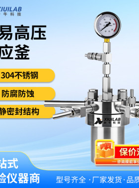 析牛实验室简易高压不锈钢反应釜结晶蒸馏微型反应器耐高温氢化釜