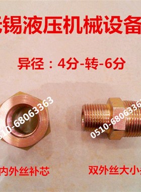 异径接头4分变6分补芯PT1/2-ZG3/4双外丝螺丝内外丝异径英制0406