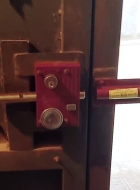 208大门锁 双开门 木门 铁门 老式锁 农村防盗锁 红色 大门齿条锁