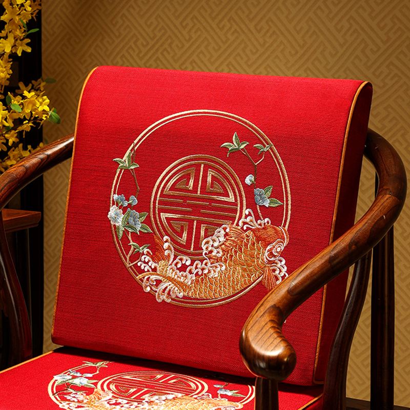 中式靠背a座椅抱枕靠背靠垫茶桌椅子办公室久坐垫腰枕护腰防滑靠