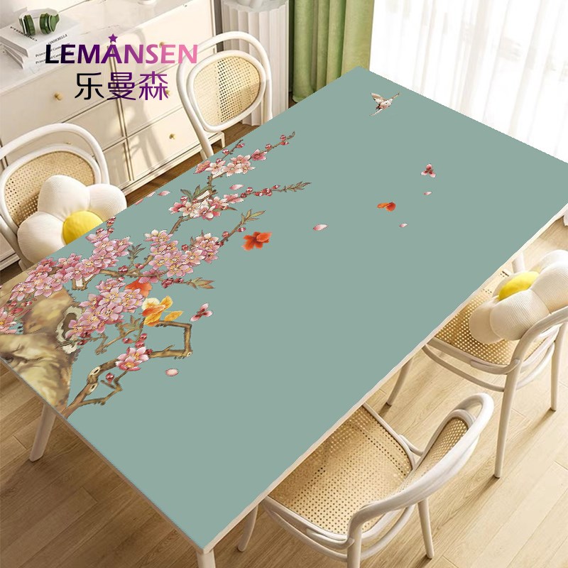 新中式皮革桌垫家用餐桌布可擦免洗台布垫L防滑茶几垫防水餐桌垫