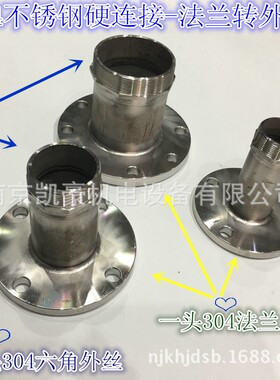 不锈钢波纹管/硬连接 一头DN50 65 80法兰 一头六角外丝扣 连接