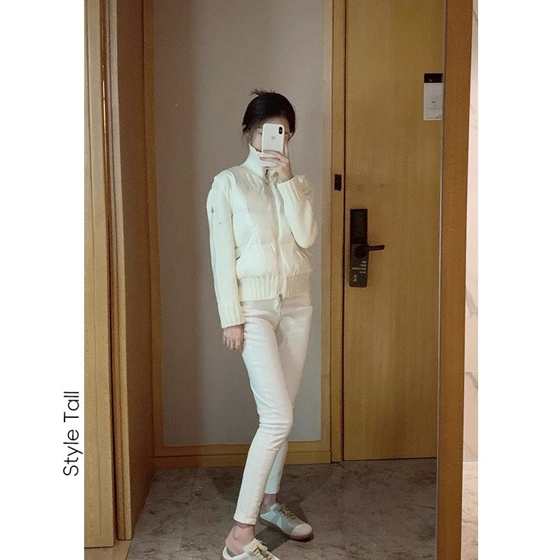 白色牛仔裤女高腰2025春季新款紧身显瘦高个子175加长小脚铅笔裤