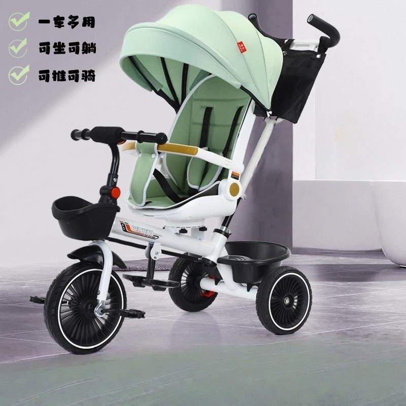 儿童座椅可坐可躺可折叠儿x童男女宝宝脚踏音乐自行手推车