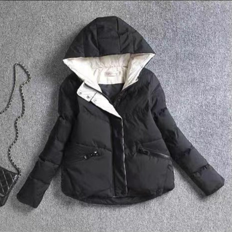 欧货连帽羽绒棉服女短款2024秋冬新款小个子时尚面包服棉衣外套潮
