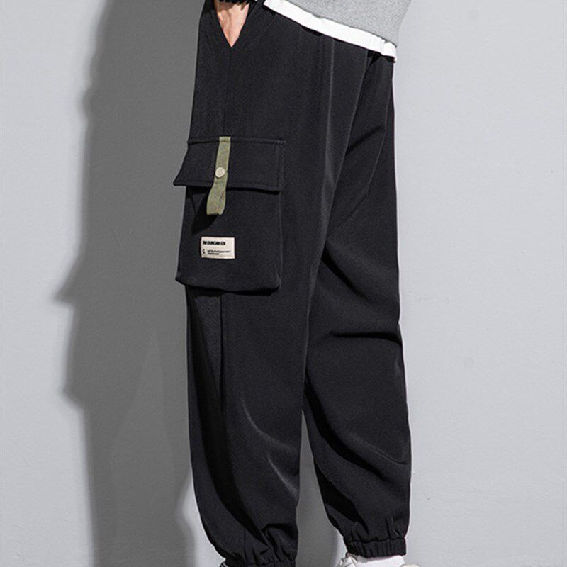 美式工装裤男生宽松大码男裤秋季青少年学生直筒休闲裤子加肥加大