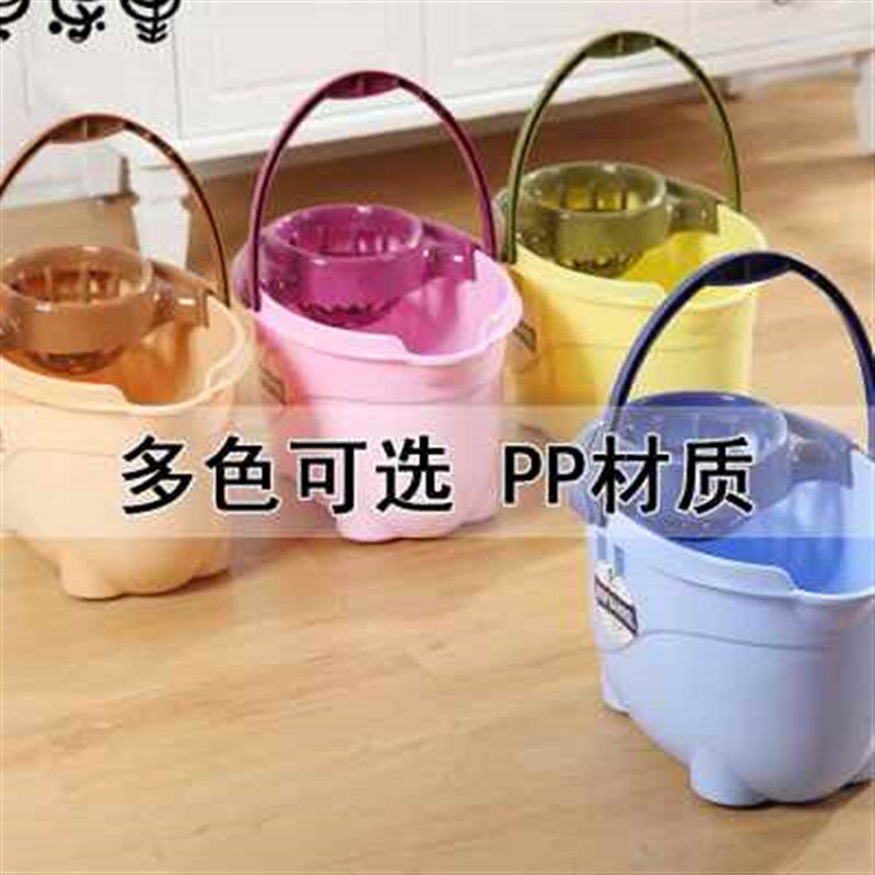 家用塑料手压带滑轮洗拖把桶免手洗地拖桶挤水桶墩布拖Y布杆清洁