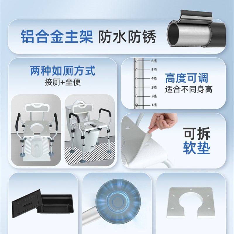 老人洗澡椅失能老年浴室防z滑助浴坐便两用椅子老人沐浴椅