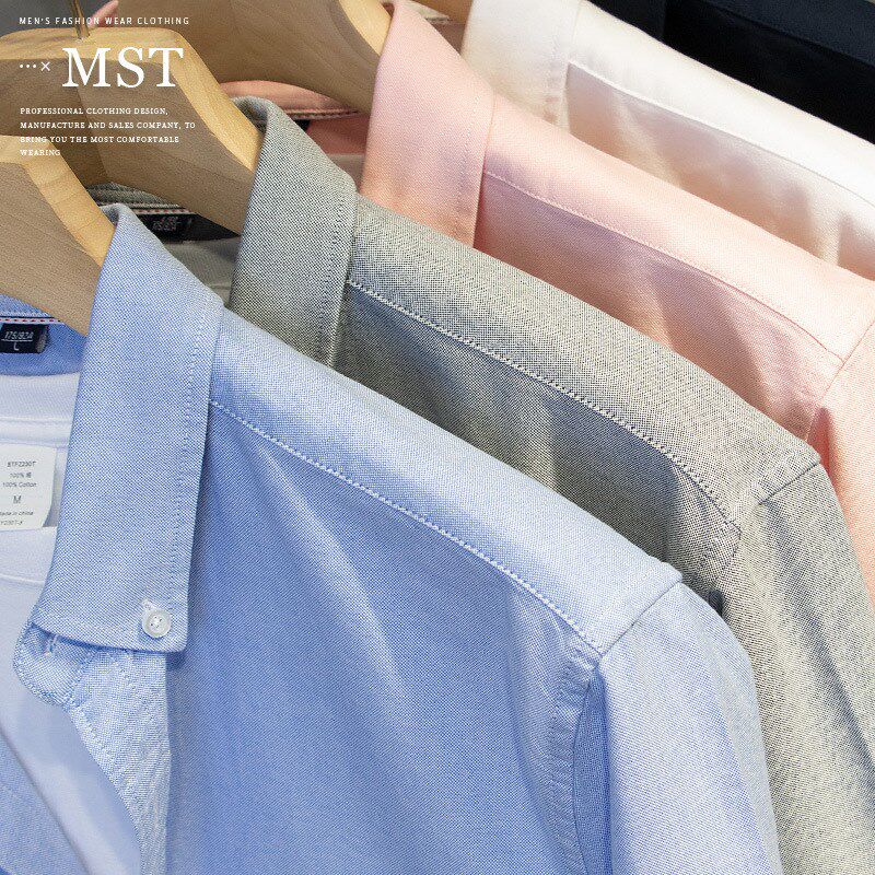 男士牛津纺长袖衬衫衬衣韩版休闲J青少年寸衫加LOGO