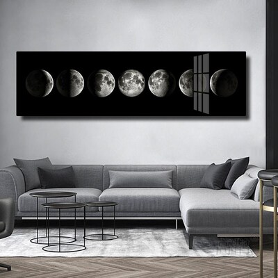 宇宙太空卧室床i头挂画客厅沙发背景墙月球星球装饰画月亮月食壁