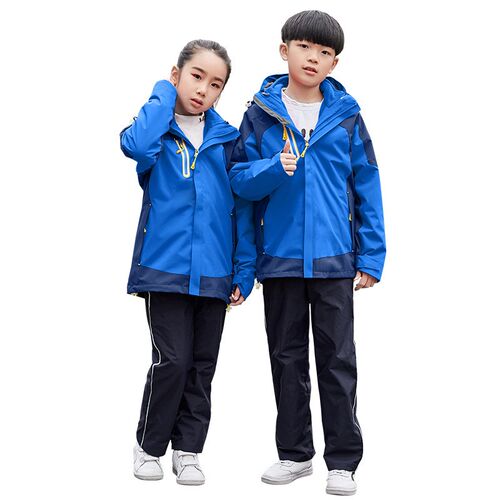 源头厂家直批冲锋衣校服园服学生装两件套可拆卸防风保暖外套