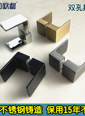 哑黑枪灰色d304不锈钢精铸双孔卫生间浴室淋浴房玻璃门拉手门把手