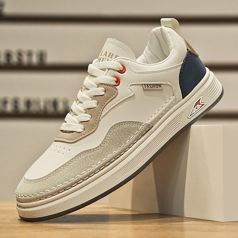 小白鞋男2025新款春季男鞋皮面运动G鞋青年时尚休闲鞋百搭学生板