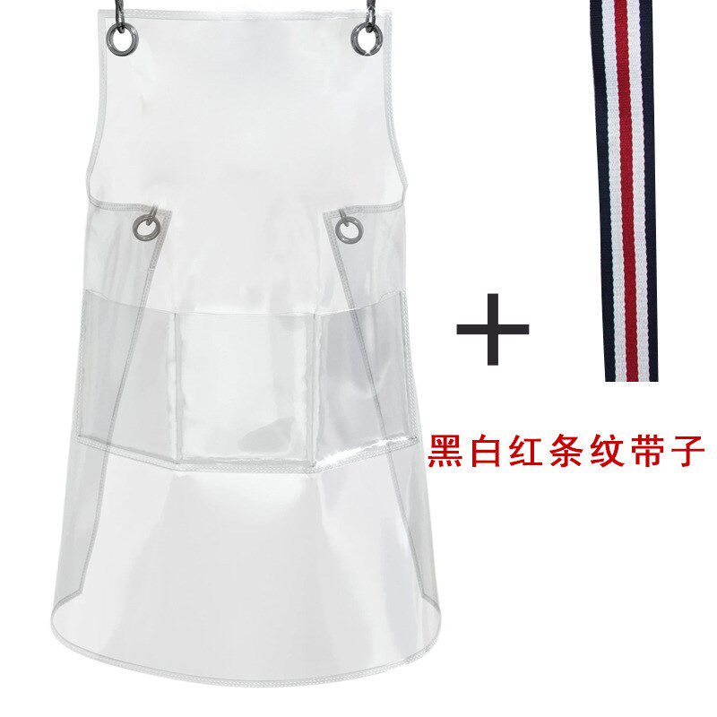 时尚透明围裙防水防n油咖啡美发师烫染师塑料发型师工作服防头发