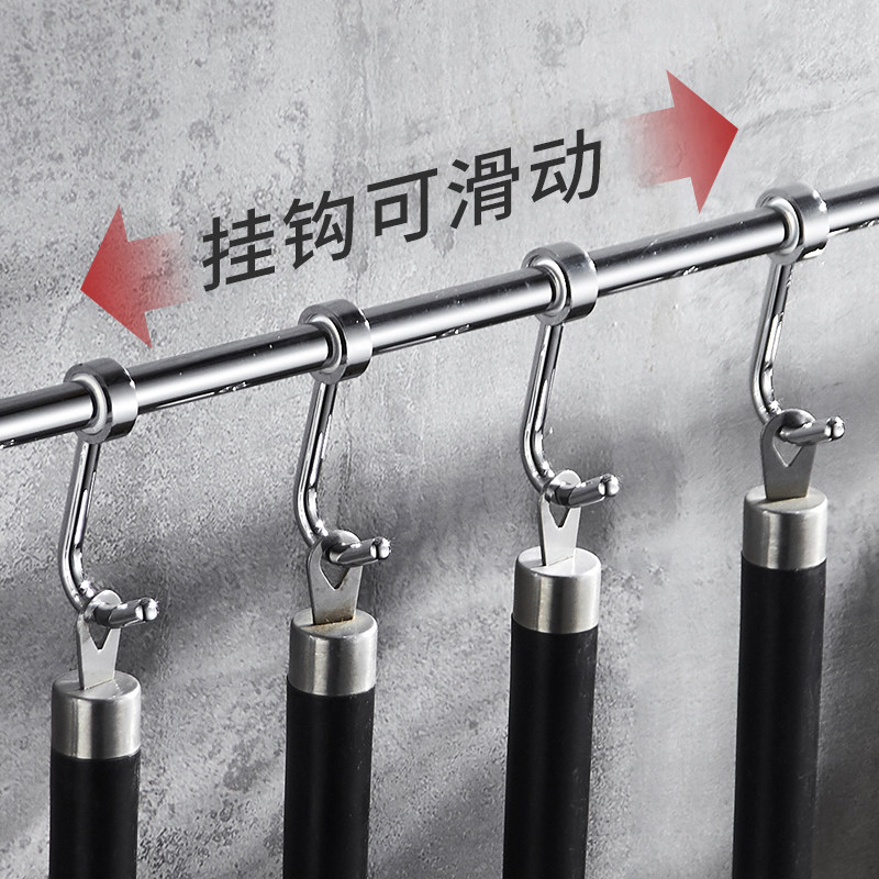 厨房毛巾杆全铜抹布洗碗布挂杆挂钩架H置物架壁挂打孔式可活动排