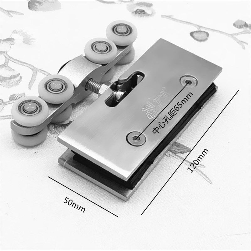 浴室无框玻璃门移门滑轮淋浴房推拉门上轨道吊轮吊滑轮配件