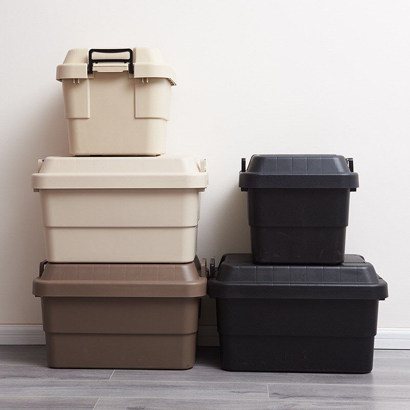 大号车载收纳箱塑料整理箱户外露B营车用后备箱杂物箱储物箱子有