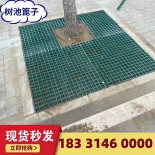 玻璃钢格栅树池树篦子护树板树坑围挡树穴塑料P网格板树根市政绿