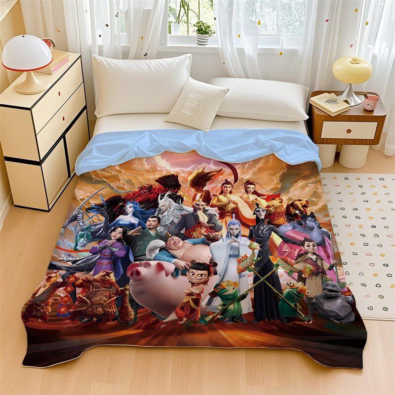 夏季儿童卡通哪吒全棉q夏凉被空调被幼儿园午睡棉花薄被子被芯