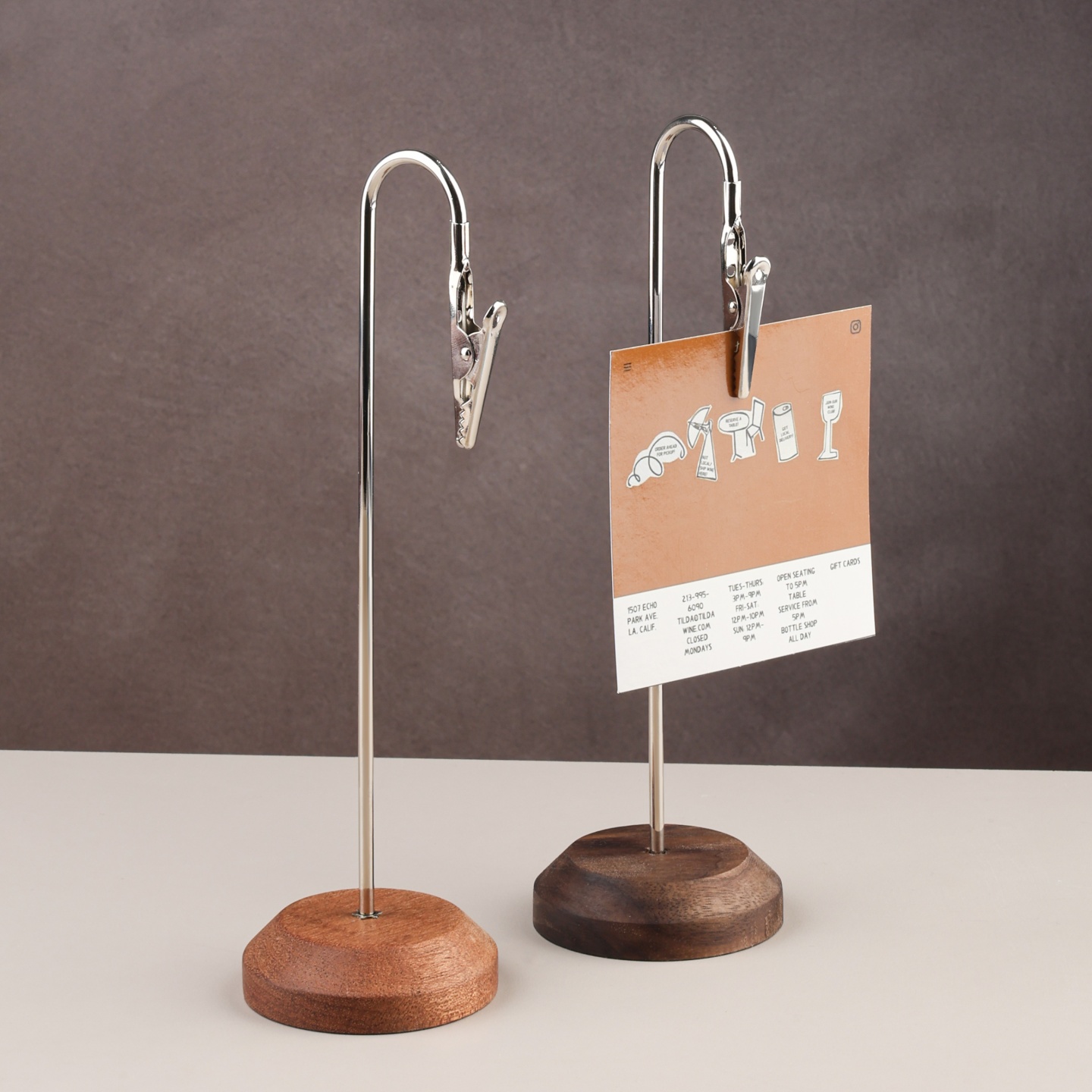 实木卡片夹席位卡桌号牌桌卡夹