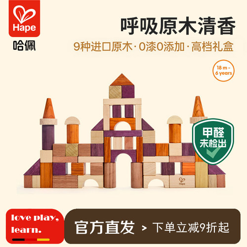 Hape玖木臻礼积木礼盒进口原木