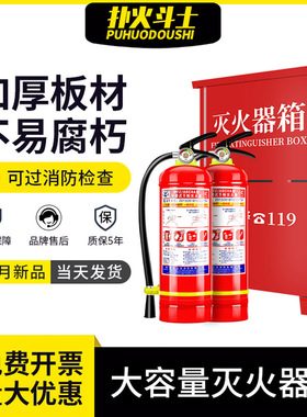 灭火器2只装箱子3/5kg套装组合4公斤消防箱消防器材灭火器放置箱