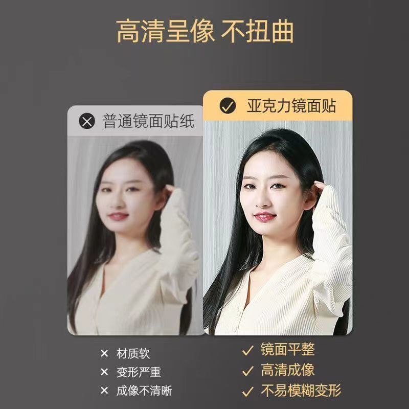 亚克力全身e镜贴墙自粘软镜子门后穿衣镜挂墙挂门免打孔隐藏衣柜