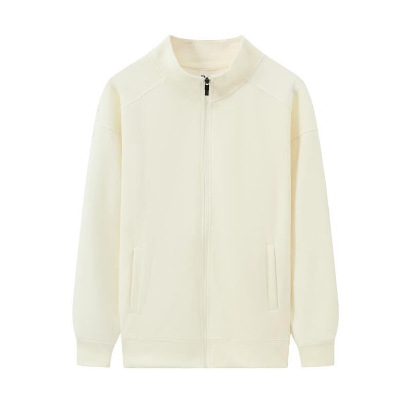 春秋款350g薄款立领拉链卫衣纯色落肩男女通款开衫外套定制印LOGO